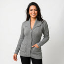 Cardigan Feminino AuraWarm Luxe — Elegância que Aquece de Verdade