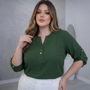 Camisa Plus Size SoftElegance - O caimento perfeito que valoriza seu corpo com leveza e elegância