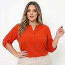 Camisa Plus Size SoftElegance - O caimento perfeito que valoriza seu corpo com leveza e elegância