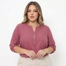 Camisa Plus Size SoftElegance - O caimento perfeito que valoriza seu corpo com leveza e elegância