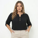 Camisa Plus Size SoftElegance - O caimento perfeito que valoriza seu corpo com leveza e elegância