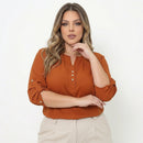 Camisa Plus Size SoftElegance - O caimento perfeito que valoriza seu corpo com leveza e elegância