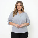 Camisa Plus Size SoftElegance - O caimento perfeito que valoriza seu corpo com leveza e elegância