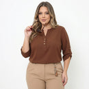 Camisa Plus Size SoftElegance - O caimento perfeito que valoriza seu corpo com leveza e elegância
